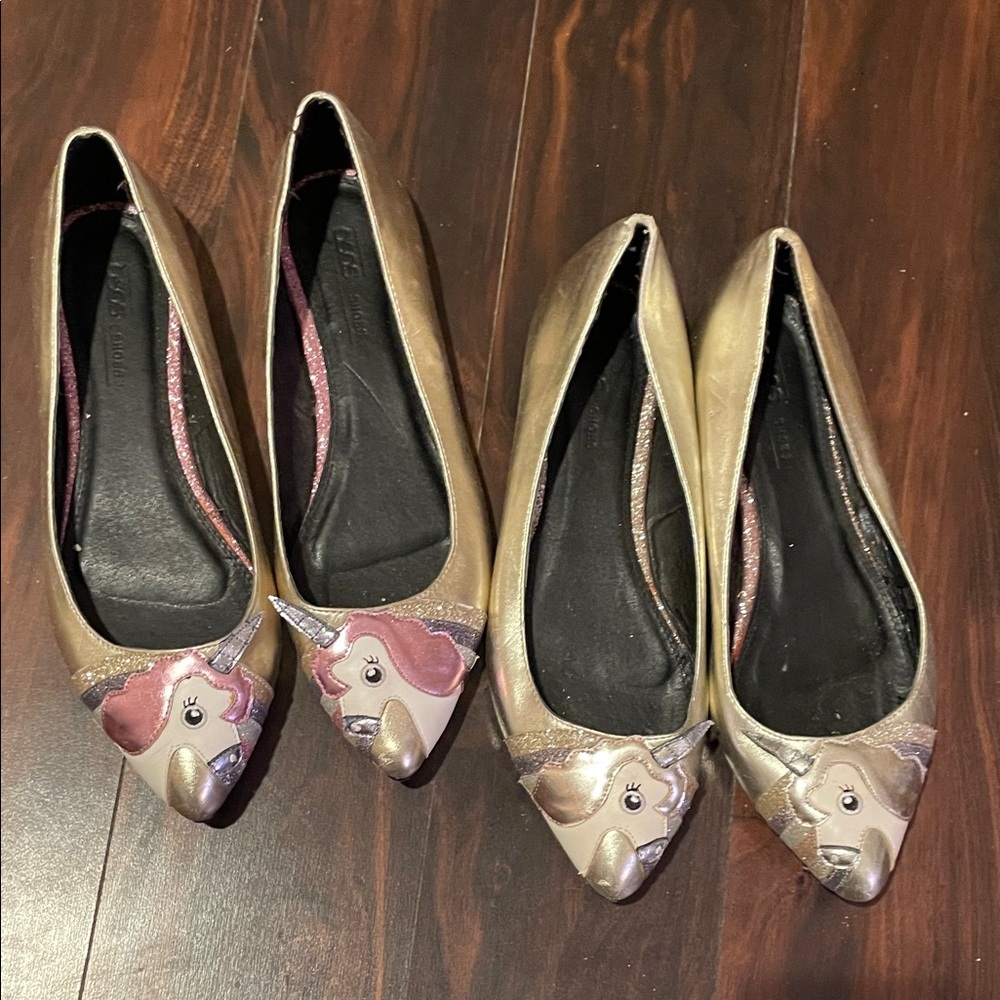 ASOS Tan and Pink Unicorn Flats